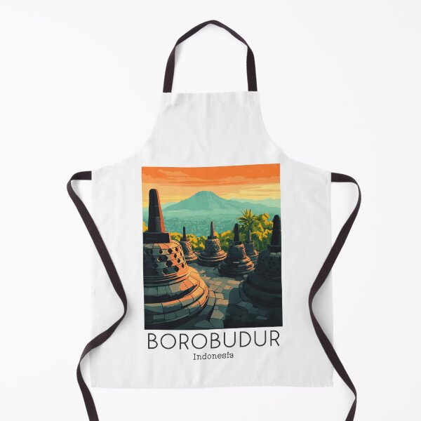 Item preview, A Vintage Travel Poster of Borobudur - Indonesia designed and sold by GoodOldVintage.