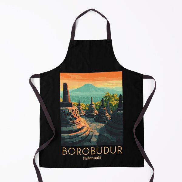 Item preview, A Vintage Travel Poster of Borobudur - Indonesia designed and sold by GoodOldVintage.