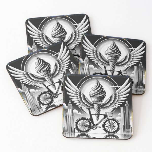 Item preview, Winged Ice Cream and Road Bike Art Deco designed and sold by velocasso.