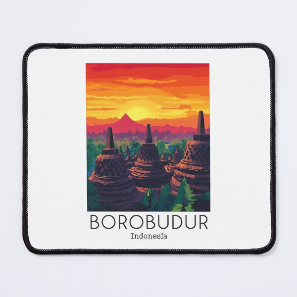 Item preview, A Vintage Travel Poster of Borobudur - Indonesia designed and sold by GoodOldVintage.