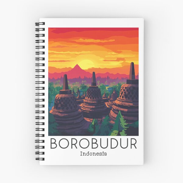 Item preview, A Vintage Travel Poster of Borobudur - Indonesia designed and sold by GoodOldVintage.