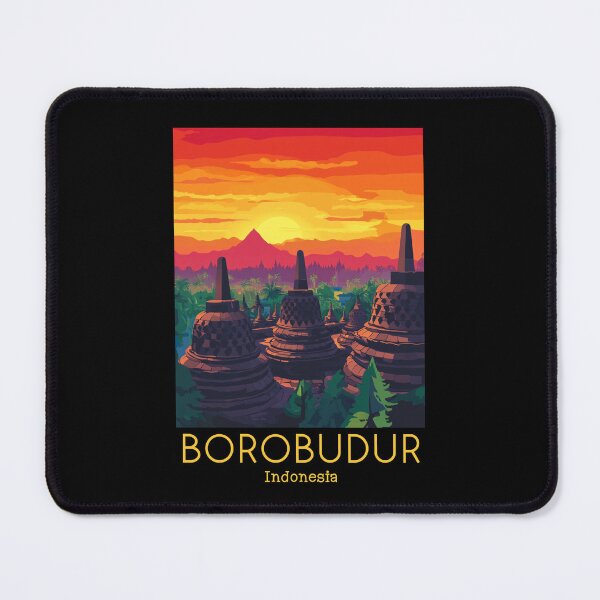 Item preview, A Vintage Travel Poster of Borobudur - Indonesia designed and sold by GoodOldVintage.