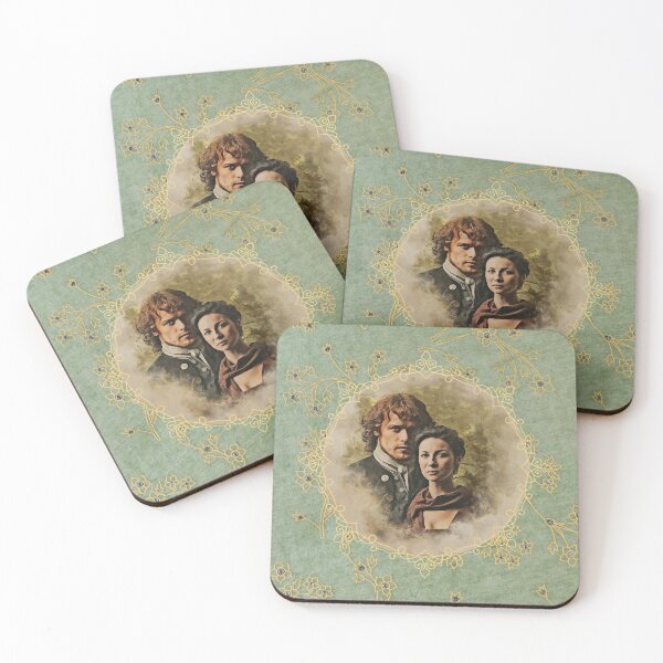 Item preview,  Outlander - Sassenach and the Soldier Green and Gold with Flowers designed and sold by dealchica.
