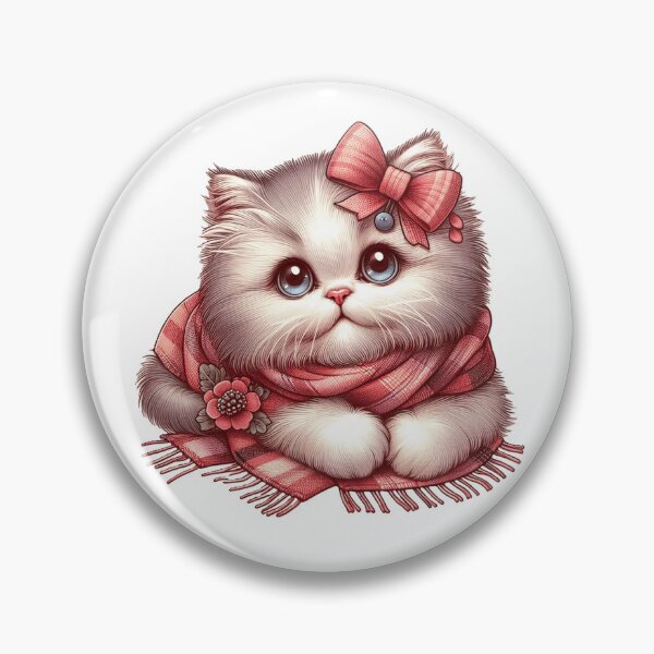 Item preview, Adorable sweet kitty with pink bow designed and sold by nicnacc.