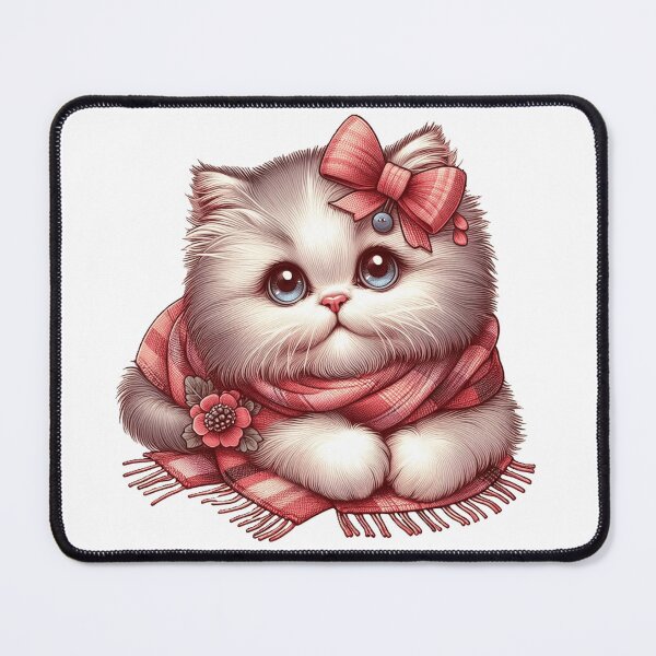 Item preview, Adorable sweet kitty with pink bow designed and sold by nicnacc.