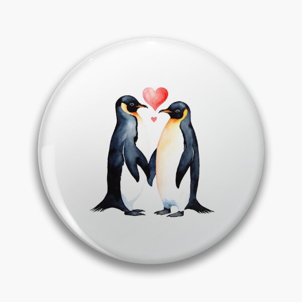 Item preview, Watercolor pinguin, watercolor pinguin, valentine day, love, adorable animals designed and sold by Victoria Riabov.