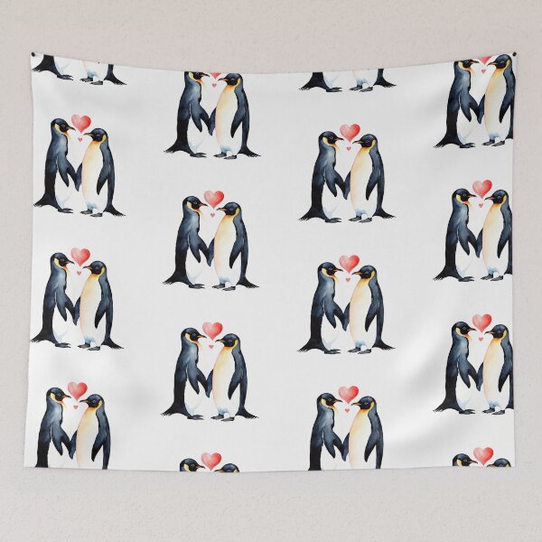 Item preview, Watercolor pinguin, watercolor pinguin, valentine day, love, adorable animals designed and sold by Victoria Riabov.