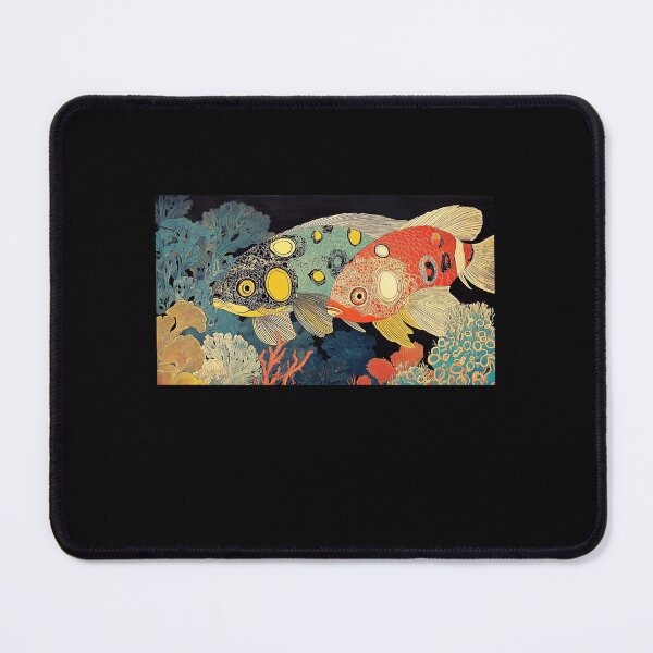 Item preview, Colorful Fish, Ocean Nature, Art Gallery Design, School of Fish, Beautiful Pair of Swimming Fish designed and sold by artfulnotebook.