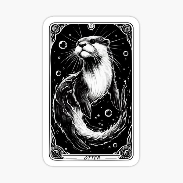 Artikel-Vorschau von Monochromatisches Otter-Porträt im Umriss, designt und verkauft von TomFrontierArt.