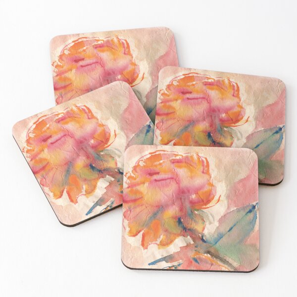 Item preview, Orange Pink Peach Watercolour Roses designed and sold by umasharda.
