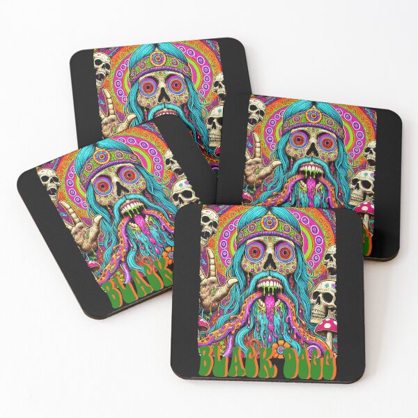 Item preview, Zombie stoner hippy horror monster 70s Psychedelic inspired classic t-shirt heavy metal, rock, goth horror designed and sold by blackdoggdesign.