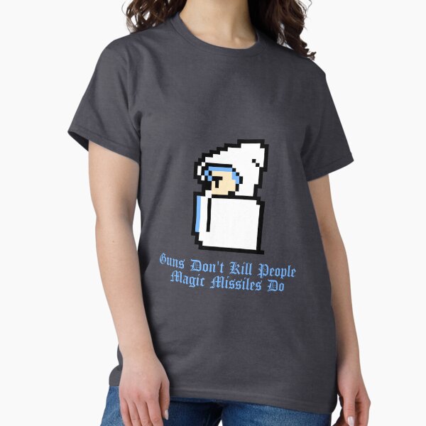 Guns Don't Kill People Magic Missiles Do (Colored Text) Classic T-Shirt