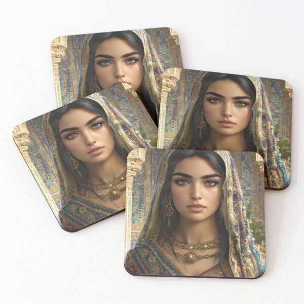 Item preview, Elegant Woman in Ornate Attire designed and sold by PersiaArts.
