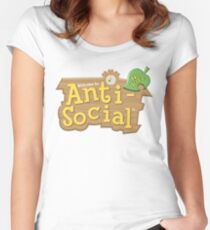 Animal Crossing Anti-Social Women's Fitted Scoop T-Shirt