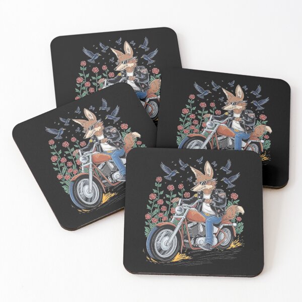 Item preview, Cool Biker Wolf Illustration with Floral and Bird Details designed and sold by love3617.