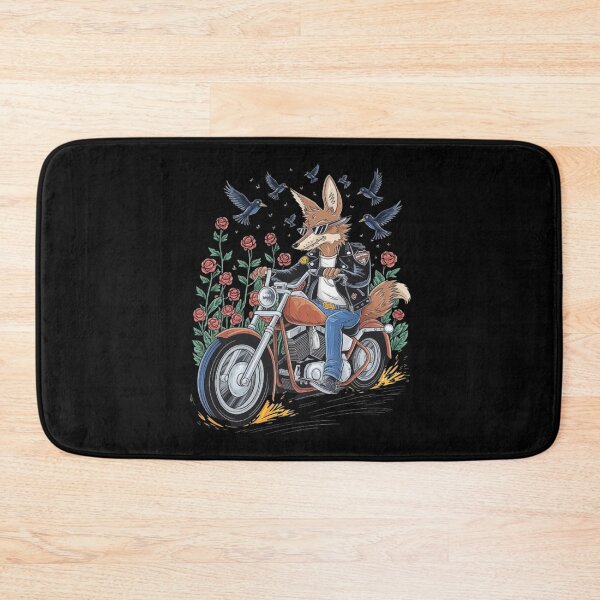 Item preview, Cool Biker Wolf Illustration with Floral and Bird Details designed and sold by love3617.