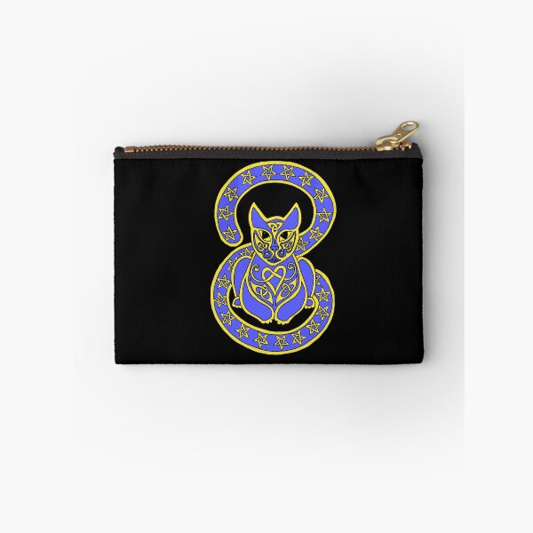 Item preview, Celtic Cat 87 Starry Gold on Blue designed and sold by ingridthecrafty.