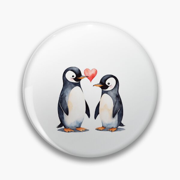 Item preview, Watercolor pinguin, watercolor pinguin, valentine day, love, adorable animals designed and sold by Victoria Riabov.