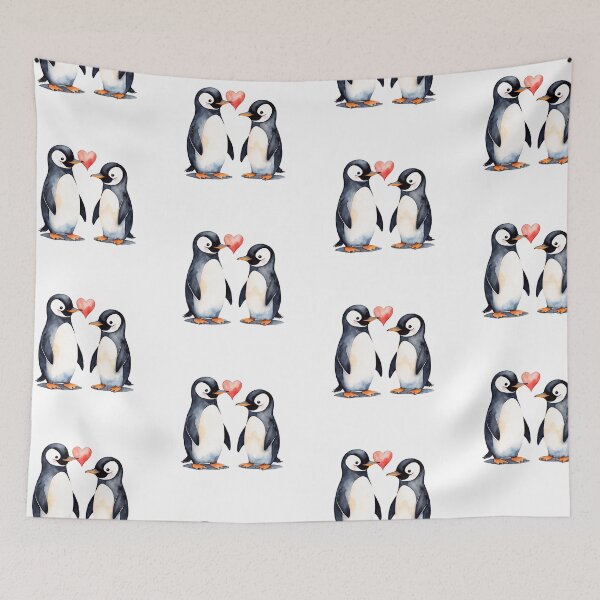 Item preview, Watercolor pinguin, watercolor pinguin, valentine day, love, adorable animals designed and sold by Victoria Riabov.
