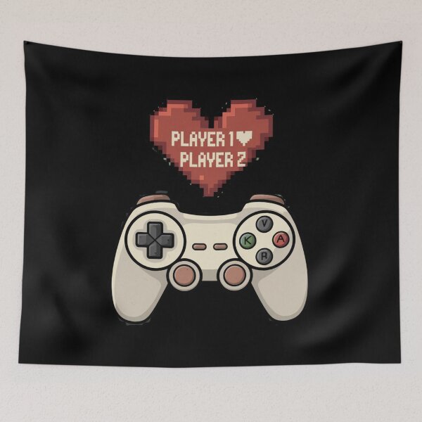 Item preview, Player 1 ♥ Player 2 - Geek Valentine's Day T-Shirt for Couples designed and sold by thenewking.