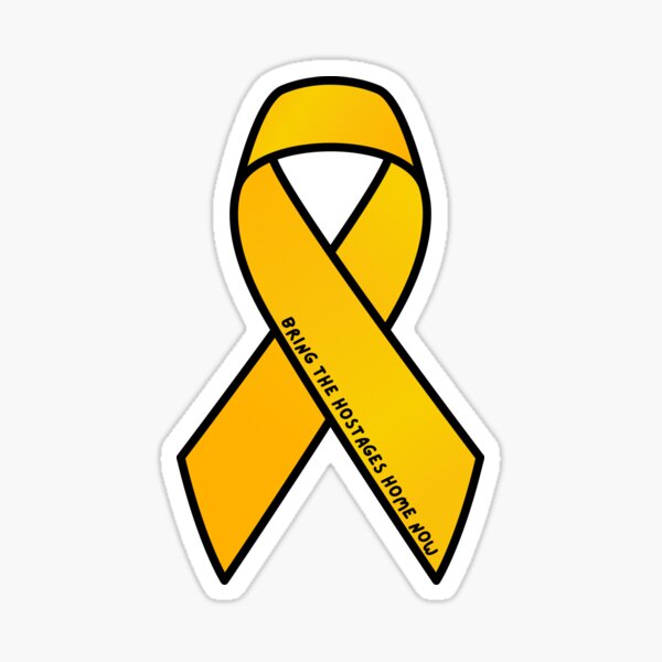 Item preview, bring the hostages home NOW - pro Israel yellow ribbon  designed and sold by jessicaleah15.