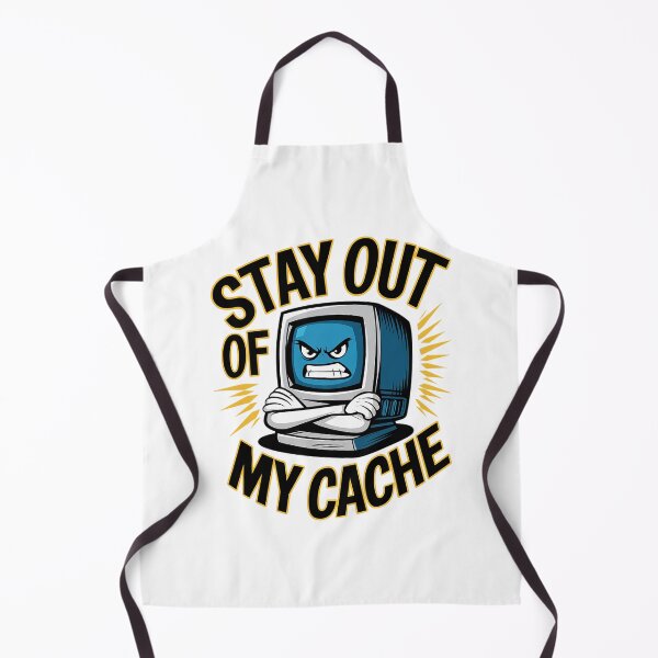 Item preview, Retro Computer with Angry Face Stay Out of My Cache Cartoon Design designed and sold by pixelpopplanet.