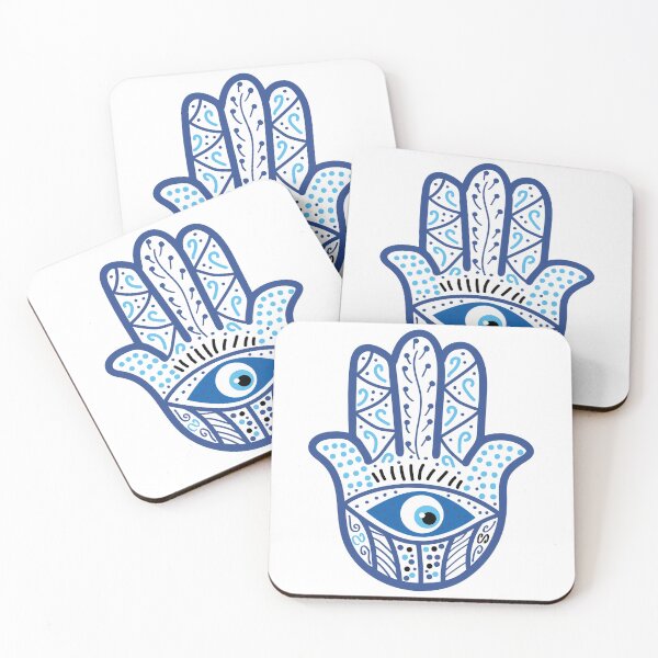 Item preview, blue and white evil eye hamsa hand  designed and sold by jessicaleah15.