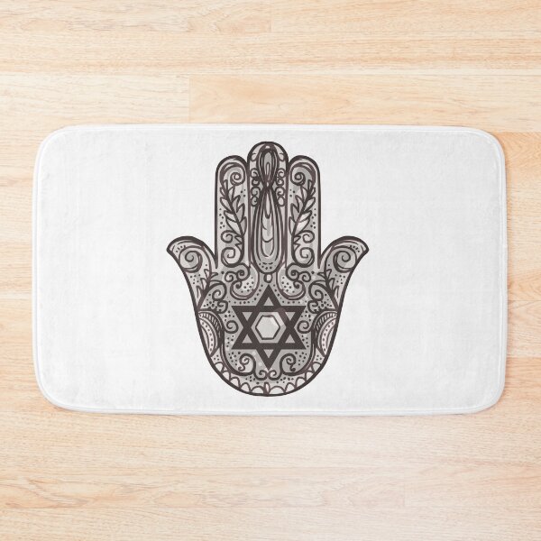 Item preview, Star of David hamsa hand - black and grey  designed and sold by jessicaleah15.