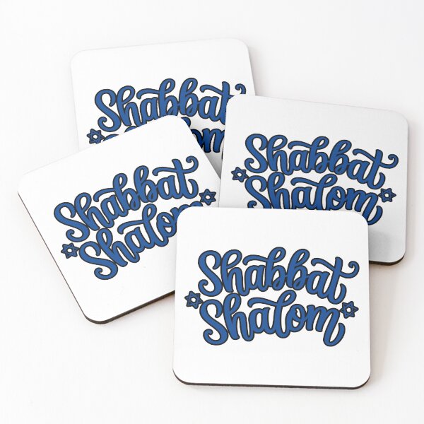 Item preview, navy blue and black outline shabbat shalom cursive  designed and sold by jessicaleah15.