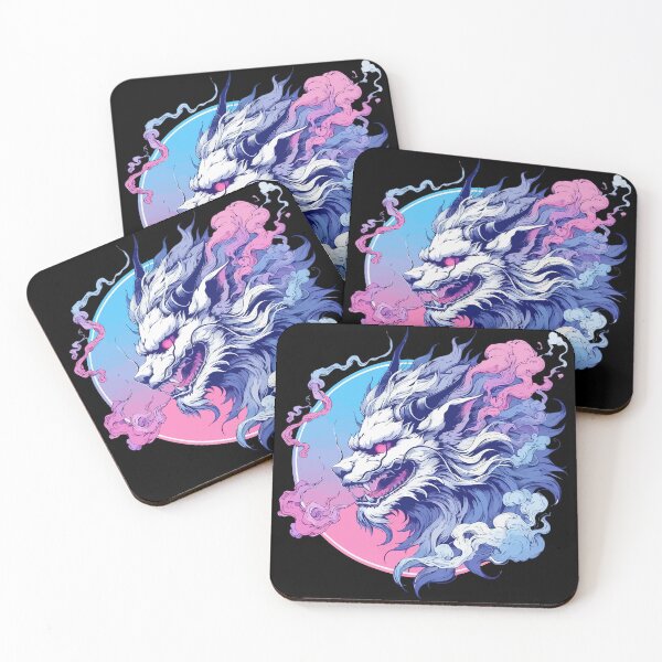 Item preview, Lion Oni Yokai Demon Pink Purple designed and sold by TomFrontierArt.