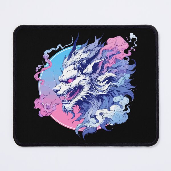 Item preview, Lion Oni Yokai Demon Pink Purple designed and sold by TomFrontierArt.
