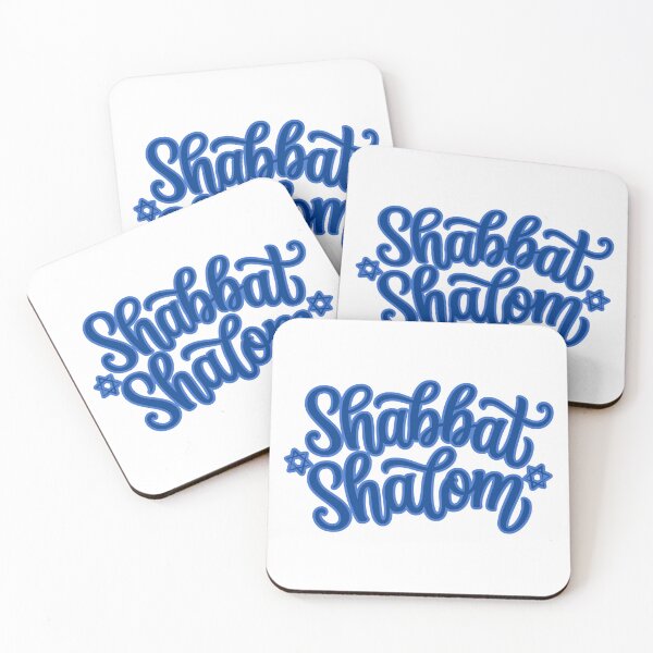 Item preview, dark blue duotone outline shabbat shalom cursive  designed and sold by jessicaleah15.