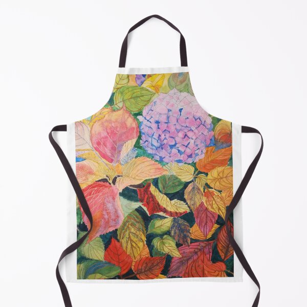 Item preview, Pink hydrangea with autumn leaves painting.  designed and sold by esvb.