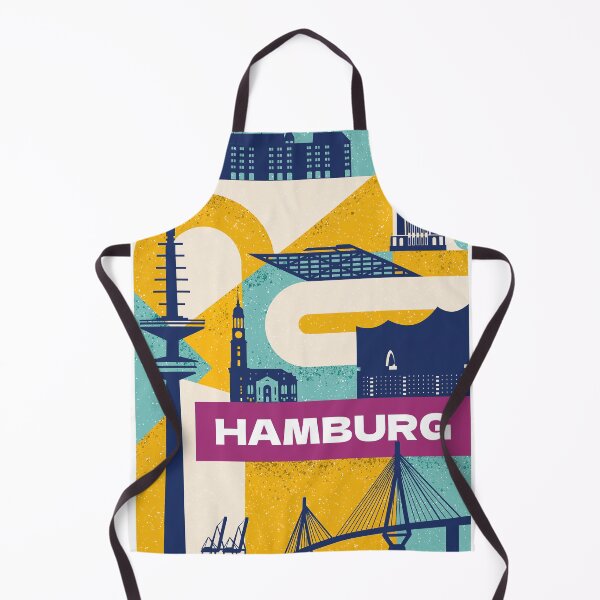 Item preview, Hamburg Skyline Retro Poster designed and sold by strixvariaart.