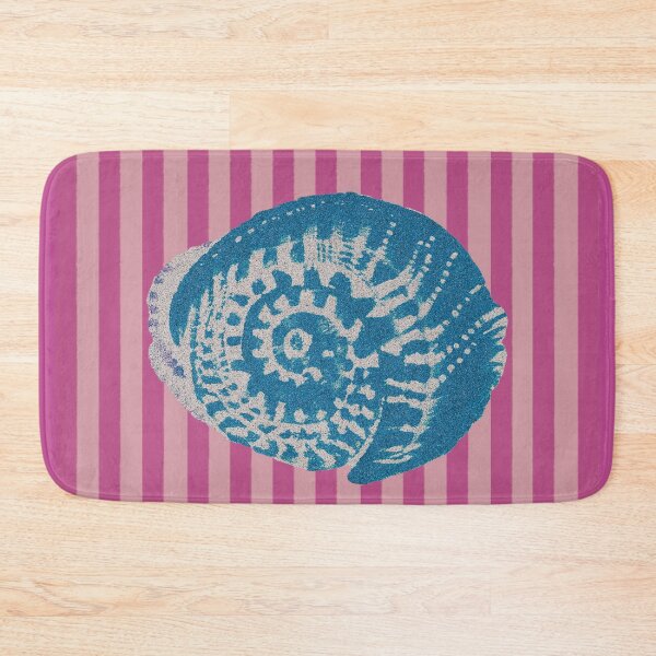 Item preview, Blue seashell pink stripes designed and sold by BubbleCut.