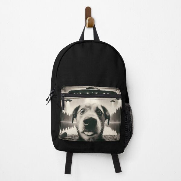Item preview, Funny Dog Selfie With Flying Saucers UFO designed and sold by TomFrontierArt.
