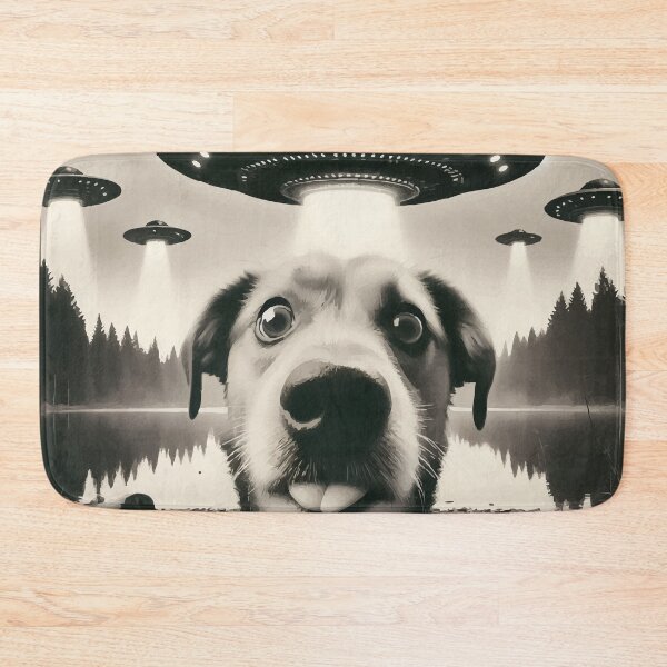 Item preview, Funny Dog Selfie With Flying Saucers UFO  designed and sold by TomFrontierArt.