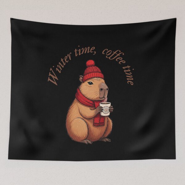 Item preview, Winter Time, Coffee Time Capybara designed and sold by JustCrazyPigeon.