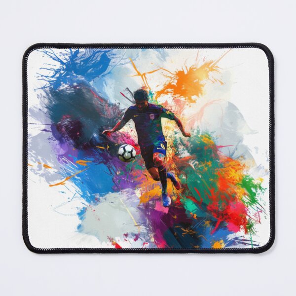 Item preview, Abstract depiction football player dribbling with ball Active Outdoors Inspired Art designed and sold by CDC40.