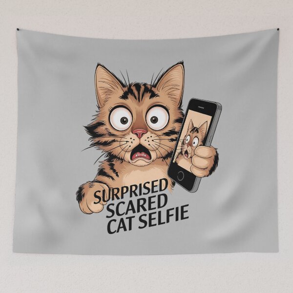 Item preview, Surprised Scared Cat Digital Artwork designed and sold by TeeGrit.