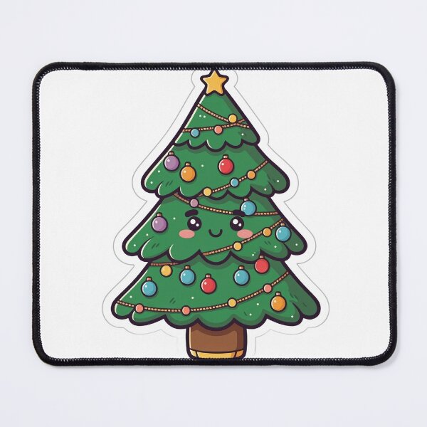 Item preview, Adorable Kawaii Christmas Tree with Ornaments Sticker designed and sold by ashrafzain.