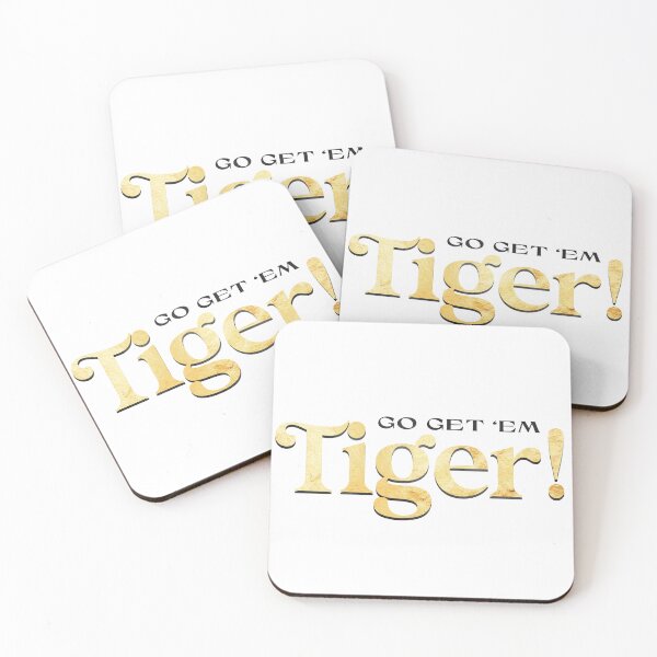 Item preview, Go Get ’Em Tiger! Gold Foil Motivational Football Fan Design designed and sold by Stickers by @molllyclare.