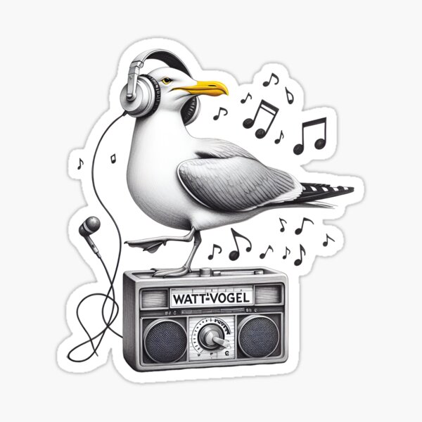 Item preview, Dancing Seagull on Radio designed and sold by Wattvogel.