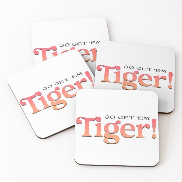 Item preview, Go Get ’Em Tiger! Ombré Red and Gold Motivational Football Fan Design designed and sold by Stickers by @molllyclare.
