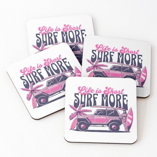 Item preview, Life Is Short, Surf More Aesthetic Pink Design designed and sold by kayristin.
