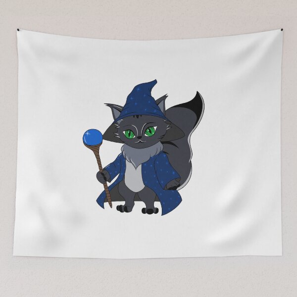 Item preview, Cute Black Cartoon Wizard Cat designed and sold by DrisT-Graphics.