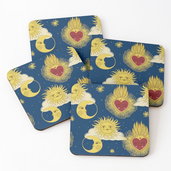 Item preview, Celestial heart moon and star vintage valentines heart Pattern for College Dorm Decor 90s illustrator Jemma Jamie SKidmore  designed and sold by Jemma Jamie Skidmore.