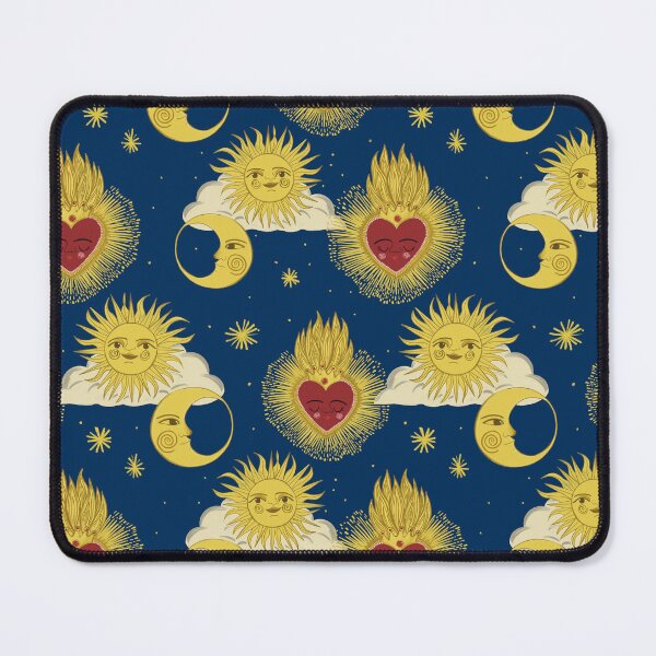 Item preview, Celestial heart moon and star vintage valentines heart Pattern for College Dorm Decor 90s illustrator Jemma Jamie SKidmore designed and sold by Jemma Jamie Skidmore.