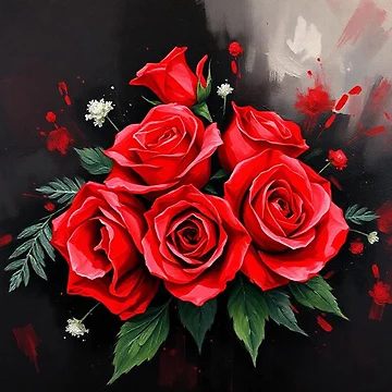 Artwork thumbnail, ABSTRACT RED ROSES by zupedesign