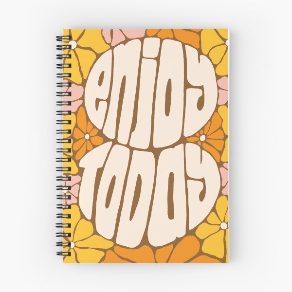 Item preview, enjoy today flower lettering brown background designed and sold by AnniBoDesign.